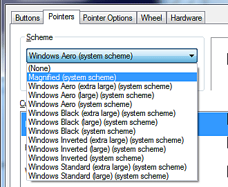 Windows 7 Mouse Pointer Choices
